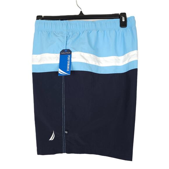 Nautica Men's Performance Colorblock Stripe 7" Swim Trunks Alaskan Blue XXL NWT - Picture 3 of 8
